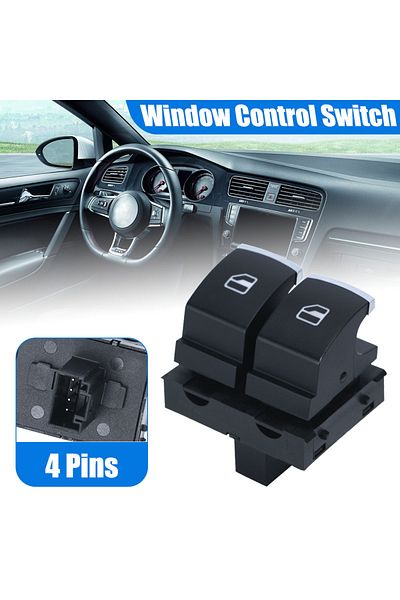 PQY Window Control Switch Button Driver Side For VW Eos Golf MK5 MK6 GTI 2 Door Scirocco Tiguan Polo ...