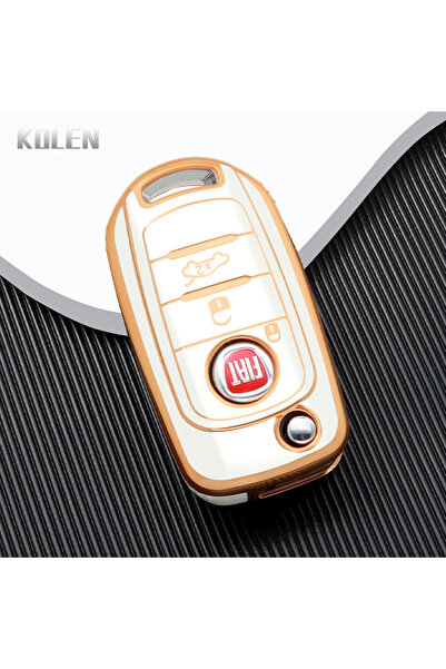 Choice1 غطاء حافظة مفاتيح سيارة قابل للطي من مادة TPU باللون الأبيض لسيارة FI...