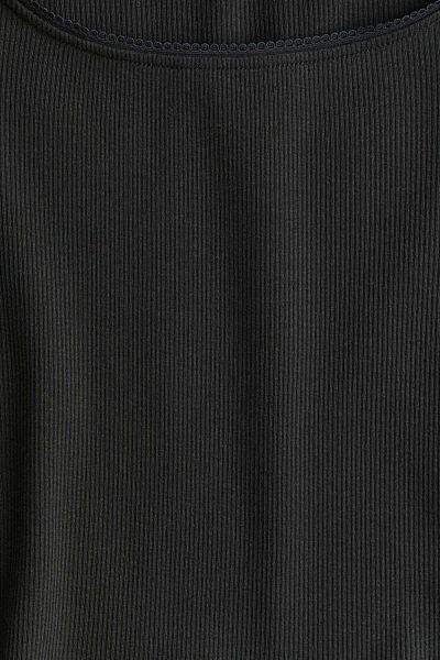 H&M Picot-trimmed Ribbed Top