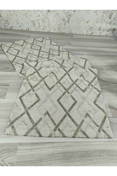 zümal tekstil tasarım Naturel Dokuma Şönilli Kumaş Runner  43 cm x135 cm (ÇAĞLA)