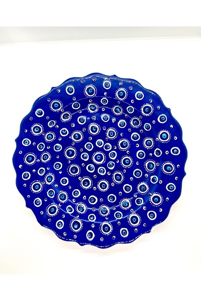 Store Mavi Nazar Boncuklu Sunum Tabağı 25 cm