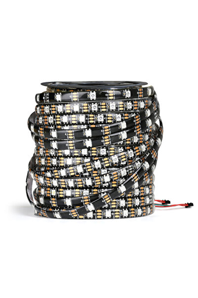 Choice شريط إضاءة ليد ذكي WS2812B أسود PCB بطول متر واحد و30 مصباح LED IP30، ...