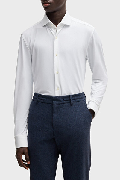 BOSS Esnek Jarse Slim Fit Uzun Kol Gömlek Erkek GÖMLEK 50533393 100