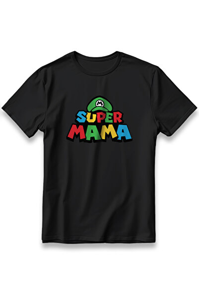 EZG Business Tricou oversize unisex, 100% bumbac, model Super Mama, imprimat,...