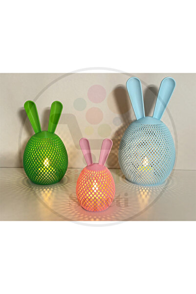 Bi'şeyler Sepeti Easter Egg Tea Light Holder Paskalya Yumurtası Tavşan Pilli ...