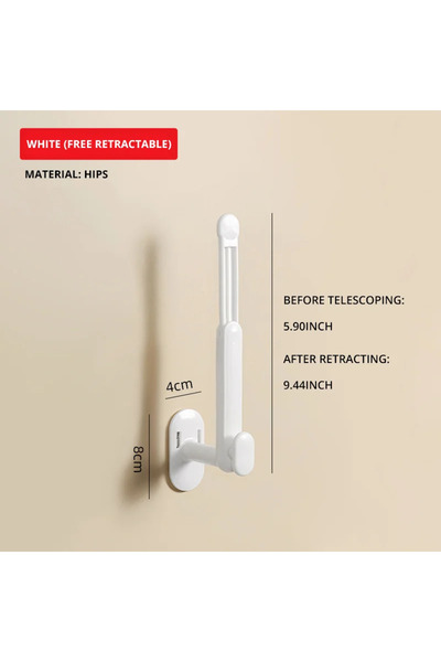 Choice 1pc white expandable 1/2 Pcs L-Shape Scalable Punch-Free Hook for Coat...
