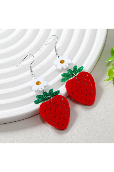 Choice RED Acrylic board fruit super cute white flowers red strawberries summ...