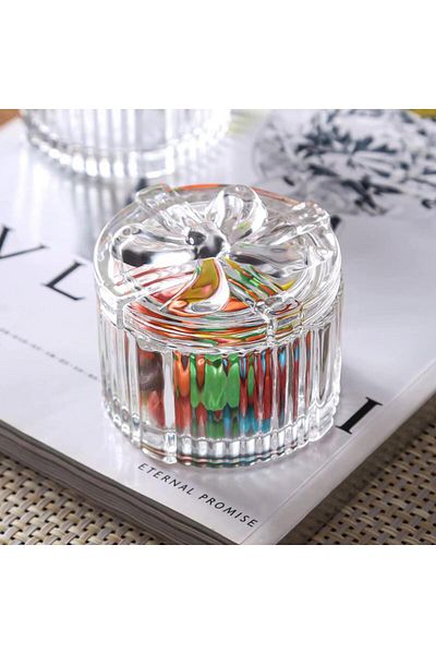 PEKİBU Bow Model Glass Box - Sugar Bowl Round Lid
