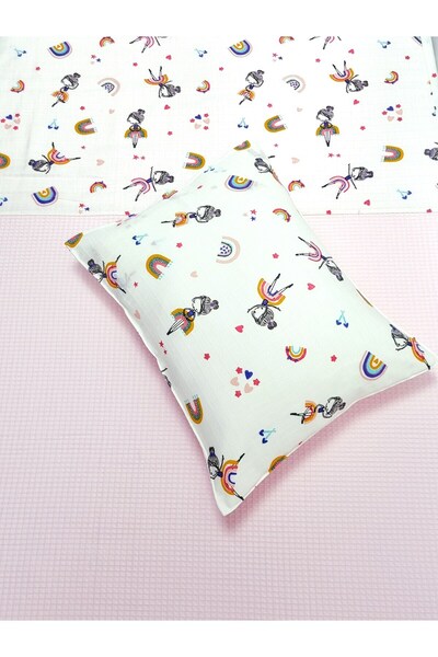 Yada Baby طقم وافل بيكيه موسلين وغطاء وسادة (80 × 120 سم)