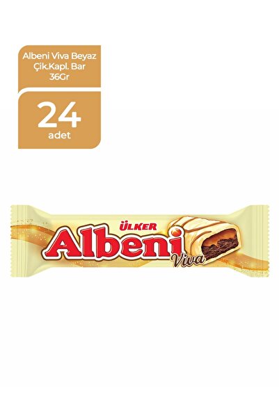 Ülker ALBENİ Beyaz Çikolata Kaplamalı Bar - 36 gram - 24 Adet