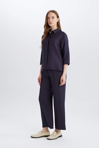 DeFacto New Season Wide Straight Stretchy Waisted Pocket Lace up Straight Leg Pants