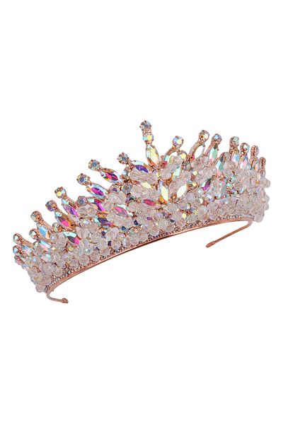 Hayalperest boncuk Ferret Crystal Beaded Blue Tac Princess Wedding Costume Tiara