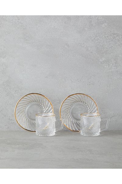 English Home Set de căni de cafea Goldie 4 bucăți pentru 2 persoane 70 ml