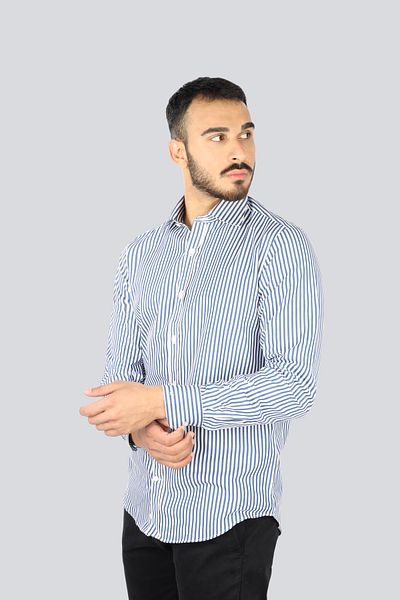 PAUL&SHARK Men's Regular Fit Stripe Patterned Long Sleeve Multicolor Shirt 25413032 Cf-V92