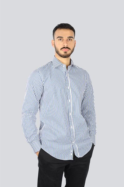PAUL&SHARK Men's Regular Fit Stripe Patterned Long Sleeve Multicolor Shirt 25413032 Cf-V92
