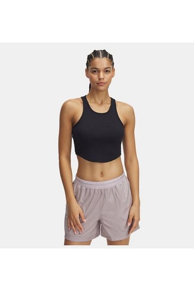 Under Armour Women's Round Neck Sleeveless Breathable Cotton Fabric Black-And-White Undershirt 1389798 -001