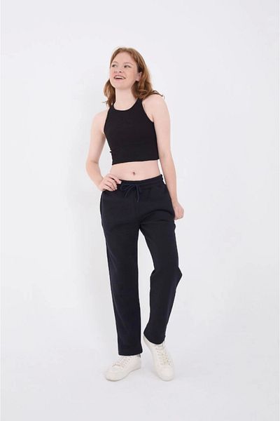 Modayakamoz Pantaloni de trening de bază unisex cu trei fire - bleumarin