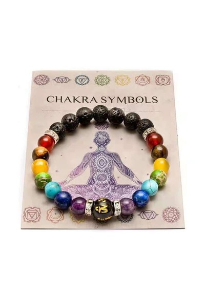 Choice سوار نسائي عصري ملون من الحجر البركاني الطبيعي بطول 17 سم BS13-2142 سو...