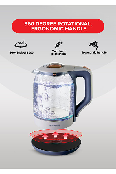 Olsenmark Electric Glass Kettle 1.8 L 1500 W Omk2394 Best