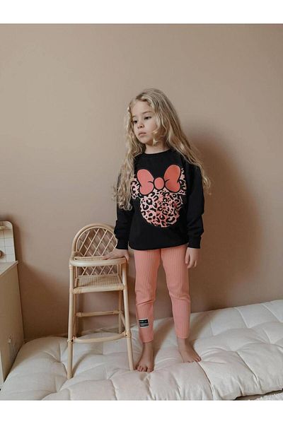 RAPAPA Girl's Leopard Pattern Ribbed Tights Girl's Suit 1631S