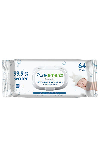 Purelements Natural 99.9% Water Wipes - 64pcs