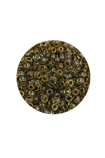 Royaleks Beads of Cast Glass Sand (8/0) 3 mm - 20 Grams - Green Black - Bnc182