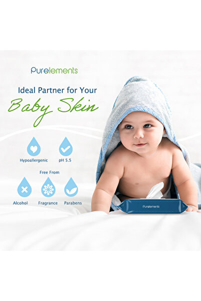 Purelements Olive Oil Extract Natural Kids Wipes - XL - 80pcs