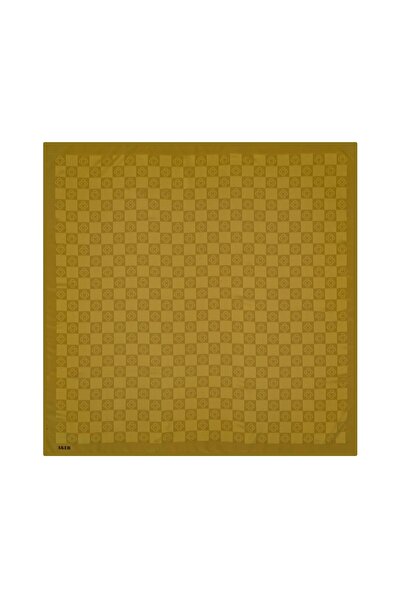 Aker Checkerboard Monogram Jacquard Scarf Mustard 1070600 -952