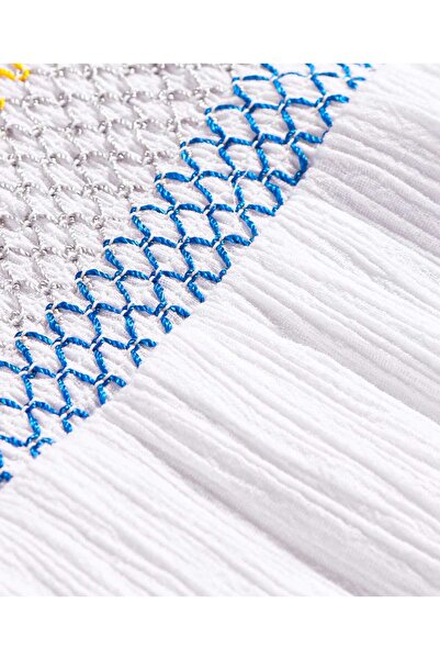 Primo Gino Cotton Crape Colorful Jumpsuit - White