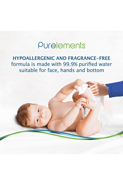 Purelements Natural 99.9% Water Wipes - 64pcs