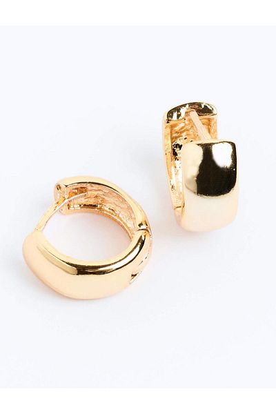 Jimmy Key Gold Color Thick Half Hoop Earrings