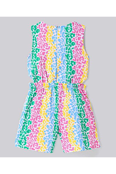Primo Gino Primo Gino Cotton Sleeveless All-Over Printed Jumpsuit - Multicolor