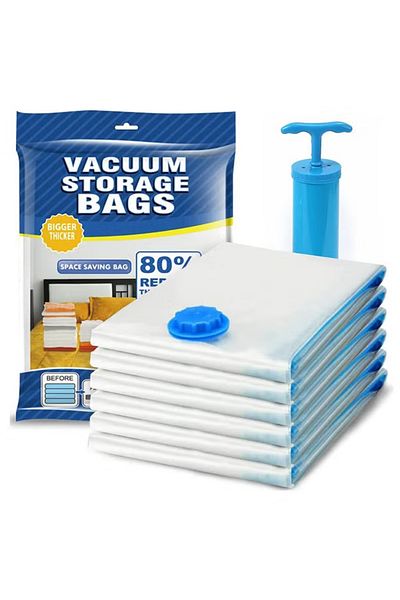 COOYA 6 Pack Vacuum Storage Bags, 50x70CM, With Hand-Pump, Long-term  Storage,Bag Package for Bedding