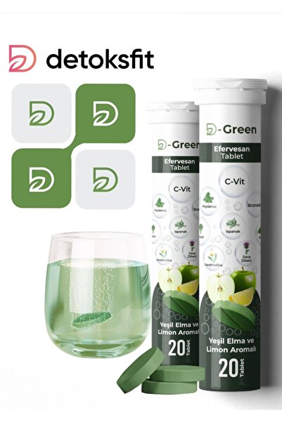 DETOKSFİT Dgreen Hızlı Sindirim Ödem Atan Bitkisel Efervesan 2li