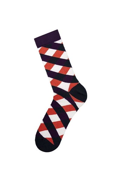 Bross Men's Plaid Pattern Single Sock Socks