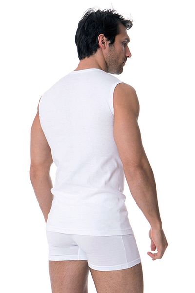 DOREA Men's White 5 Pieces Ribbed Sleeveless O Neck Undershirt