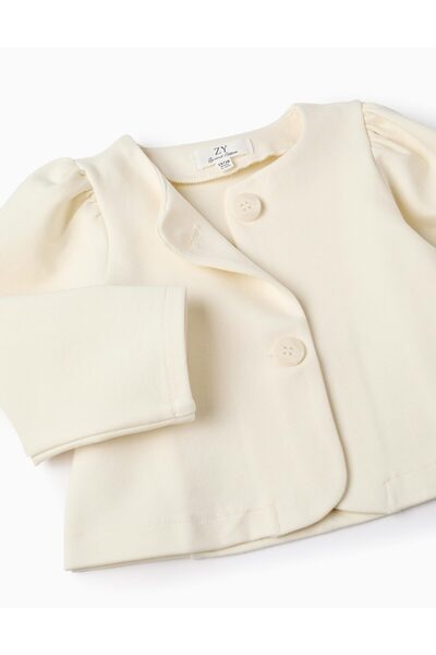 Ziddy Classic Jacket for Baby Girls, Cream