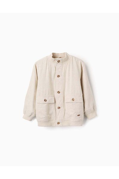 Ziddy Bomber jacket with Linen for Boys, Beige