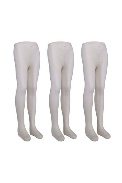 Bross Children's 3-Piece Cotton Pantyhose Ecru