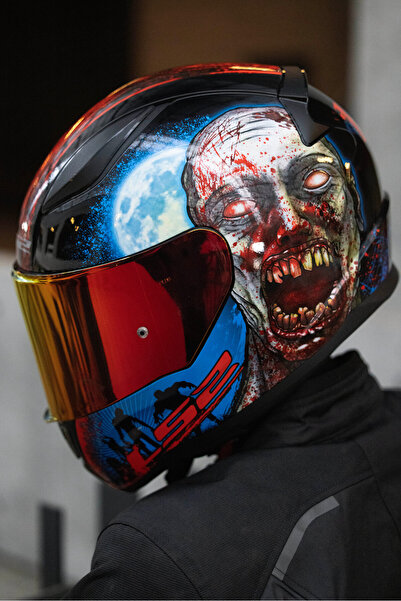 LS2 RAPID 2 ZOMBIE SİYAH-KIRMIZI KASK