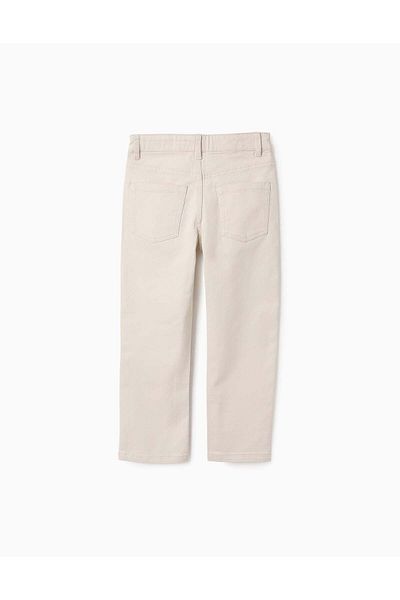 Ziddy Slim Twill Trousers for Boys, Beige