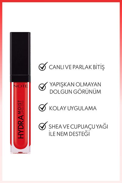 NOTE Hydramoist Lipgloss Moisturizing Lip Gloss - 09 Heartbreaker - Red