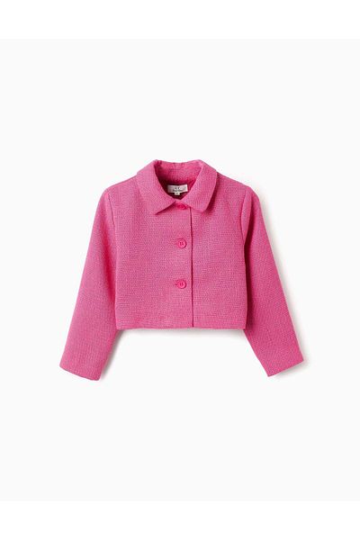 Ziddy Tweed Jacket for Girls, Pink