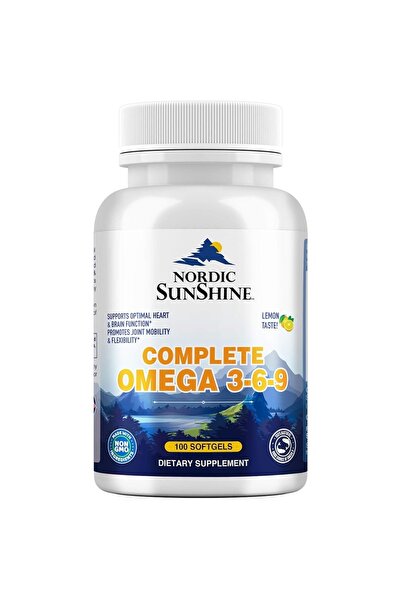 NORDIC SUNSHINE أوميجا 3-6-9 كاملة 688 ملغ، نكهة الليمون - 100 كبسولة هلامية