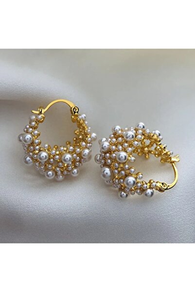 Choice 01 Irregular Metal Pearl Earrings European And American Style Personal...