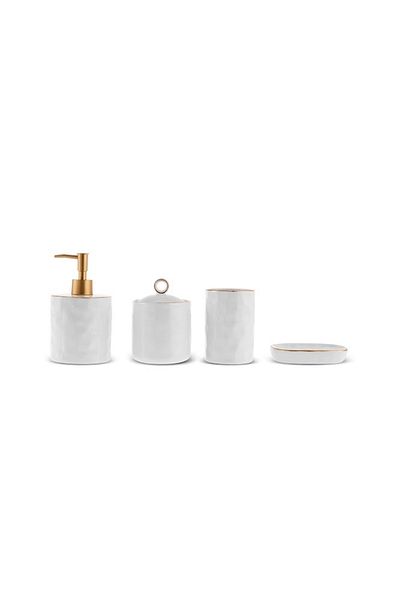 Karaca Σετ αξεσουάρ μπάνιου Lina Ceramic 4 τεμαχίων χρυσό