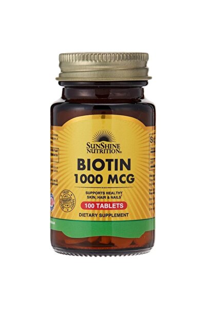 Sunshine Nutrition Nutrition Biotin 1000 Mcg, To Support Healthy Skin, Hair & Nail - 100 Tablets