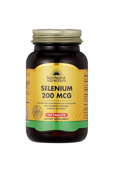 Sunshine Nutrition التغذية السيلينيوم 200 ميكروجرام، مضاد أكسدة قوي - 100 قرص