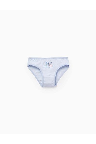 Ziddy Pack of 5 Briefs for Girls 'Stitch', White/Pink/Blue