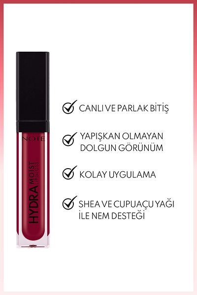 NOTE Hydramoist Lipgloss Moisturizing Lip Gloss - 10 Love Whisper - Claret Red